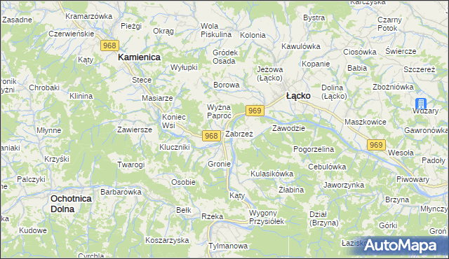 mapa Zabrzeż, Zabrzeż na mapie Targeo