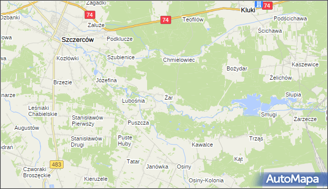 mapa Żar, Żar na mapie Targeo