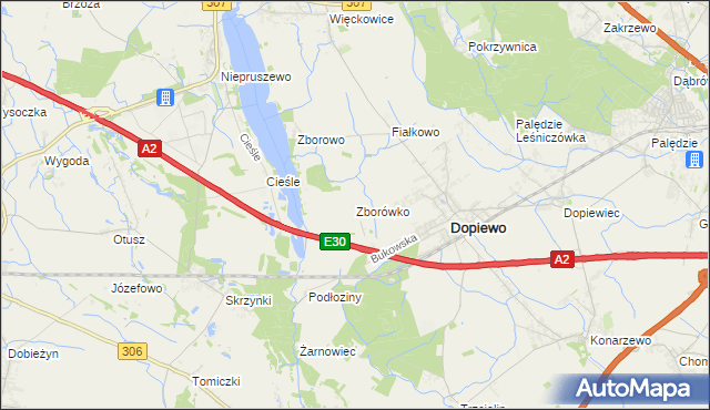 mapa Zborówko, Zborówko na mapie Targeo
