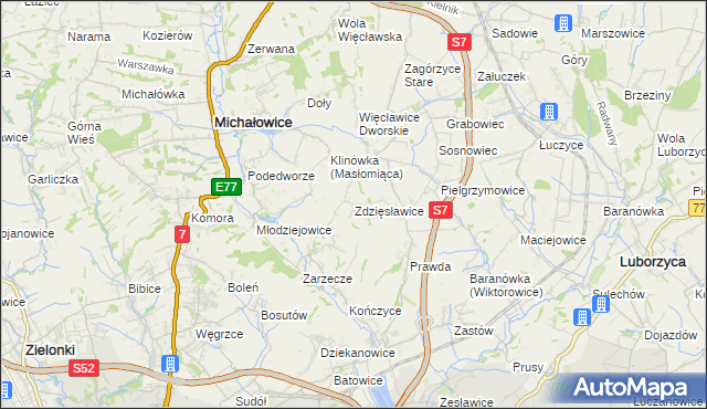 mapa Zdzięsławice, Zdzięsławice na mapie Targeo