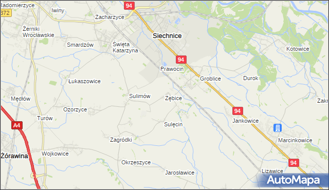 mapa Zębice, Zębice na mapie Targeo