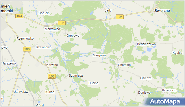 mapa Margowo, Margowo na mapie Targeo
