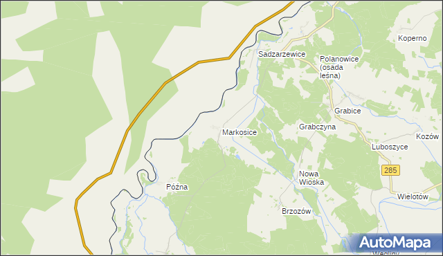 mapa Markosice, Markosice na mapie Targeo