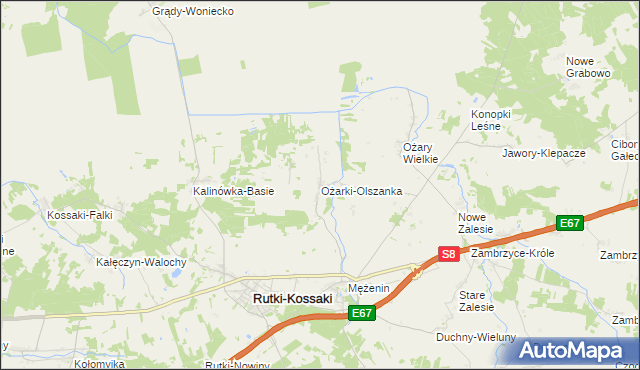 mapa Ożarki-Olszanka, Ożarki-Olszanka na mapie Targeo