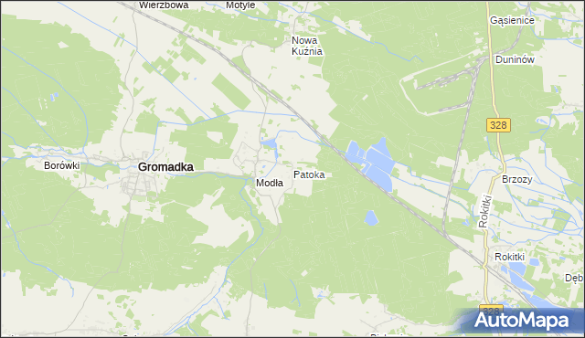 mapa Patoka gmina Gromadka, Patoka gmina Gromadka na mapie Targeo