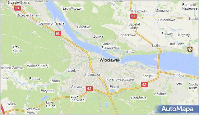 mapa Włocławka, Włocławek na mapie Targeo