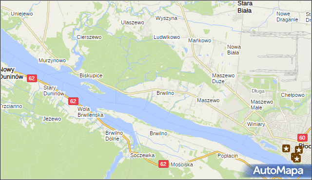 mapa Brwilno gmina Stara Biała, Brwilno gmina Stara Biała na mapie Targeo