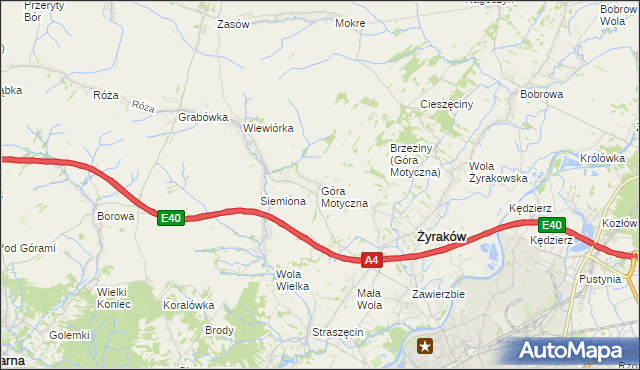 mapa Góra Motyczna, Góra Motyczna na mapie Targeo