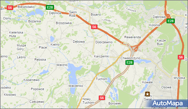 mapa Karczemki gmina Szemud, Karczemki gmina Szemud na mapie Targeo