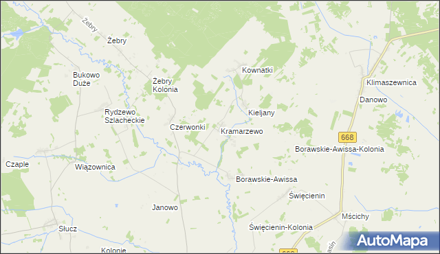mapa Kramarzewo gmina Radziłów, Kramarzewo gmina Radziłów na mapie Targeo