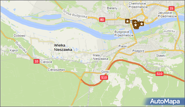 mapa Mała Nieszawka, Mała Nieszawka na mapie Targeo