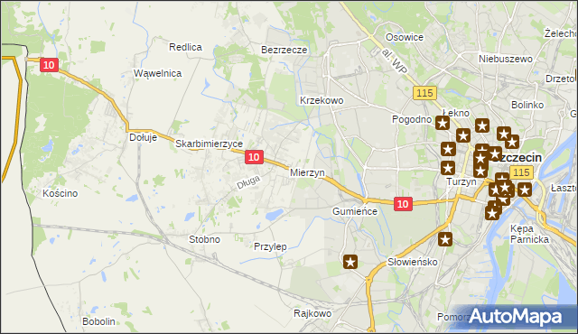 mapa Mierzyn gmina Dobra (Szczecińska), Mierzyn gmina Dobra (Szczecińska) na mapie Targeo