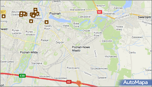 mapa Nowe Miasto gmina Poznań, Nowe Miasto gmina Poznań na mapie Targeo