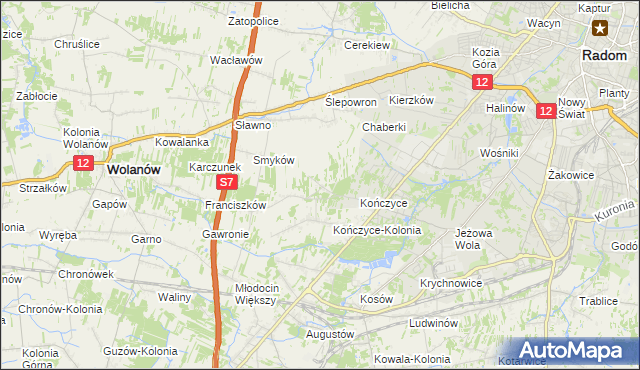 mapa Podkończyce, Podkończyce na mapie Targeo