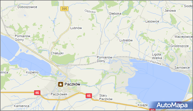 mapa Pomianów Dolny, Pomianów Dolny na mapie Targeo