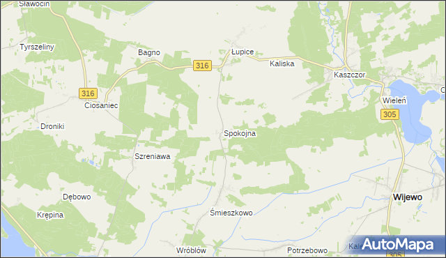 mapa Spokojna, Spokojna na mapie Targeo