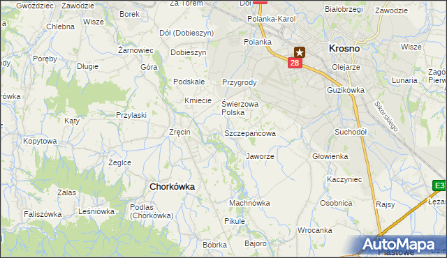 mapa Szczepańcowa, Szczepańcowa na mapie Targeo