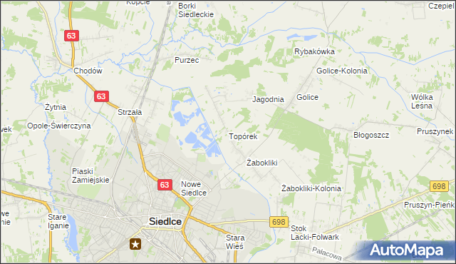 mapa Topórek, Topórek na mapie Targeo