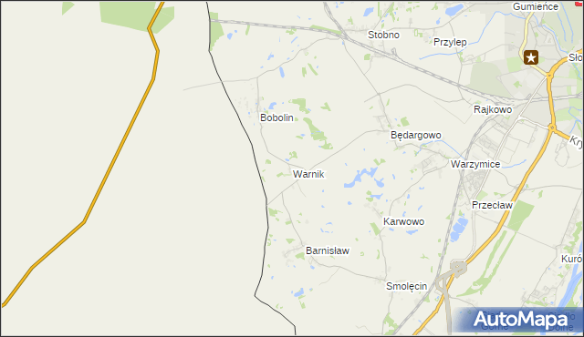 mapa Warnik, Warnik na mapie Targeo