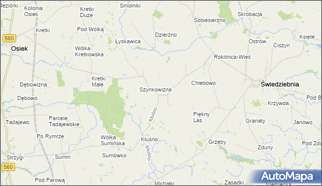 mapa Dzierzno, Dzierzno na mapie Targeo