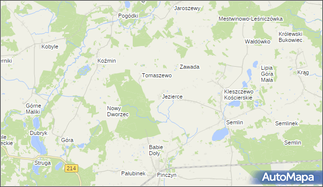 mapa Jezierce gmina Zblewo, Jezierce gmina Zblewo na mapie Targeo