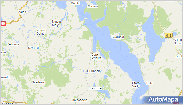mapa Jora Wielka, Jora Wielka na mapie Targeo