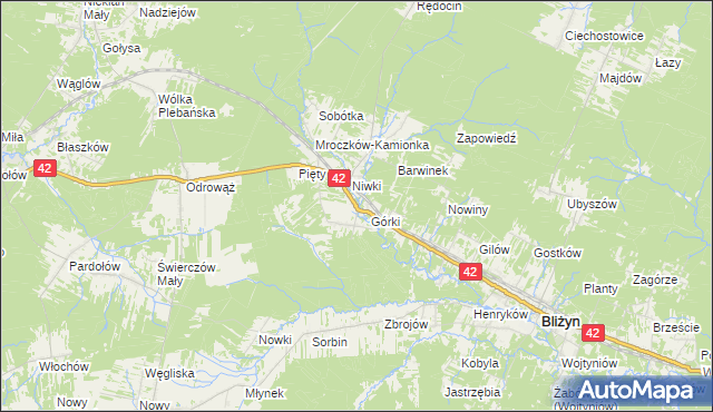 mapa Płaczków, Płaczków na mapie Targeo