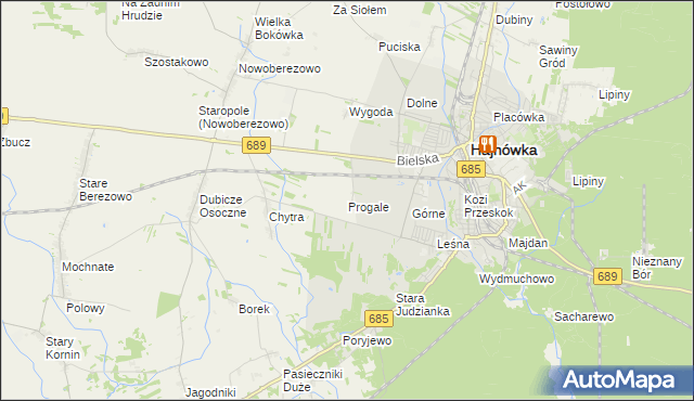 mapa Progale, Progale na mapie Targeo