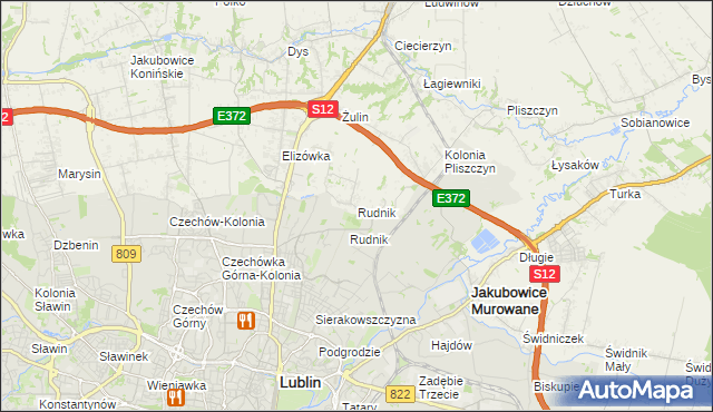 mapa Rudnik gmina Wólka, Rudnik gmina Wólka na mapie Targeo