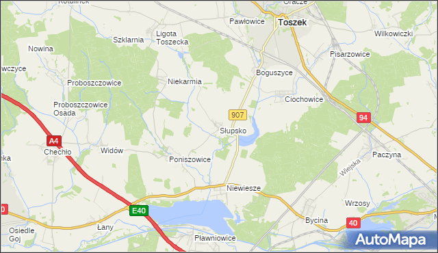 mapa Słupsko gmina Rudziniec, Słupsko gmina Rudziniec na mapie Targeo