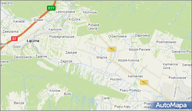 mapa Wiącka, Wiącka na mapie Targeo