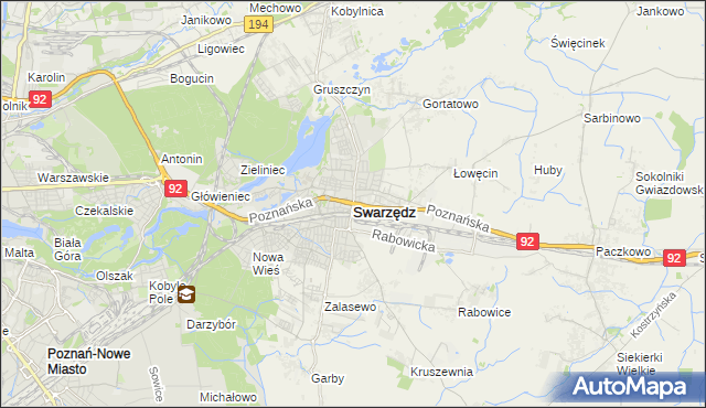 mapa Swarzędz, Swarzędz na mapie Targeo