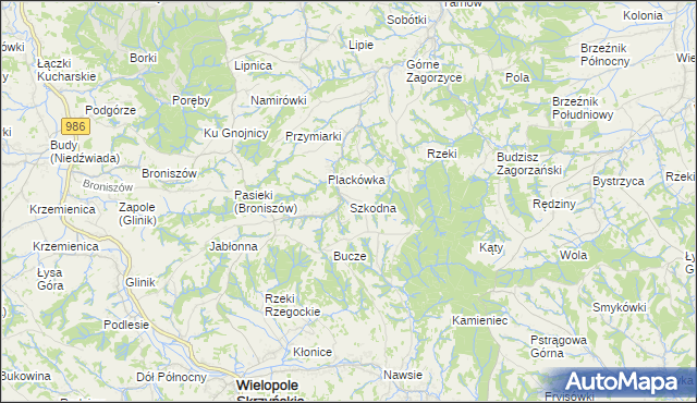 mapa Szkodna, Szkodna na mapie Targeo