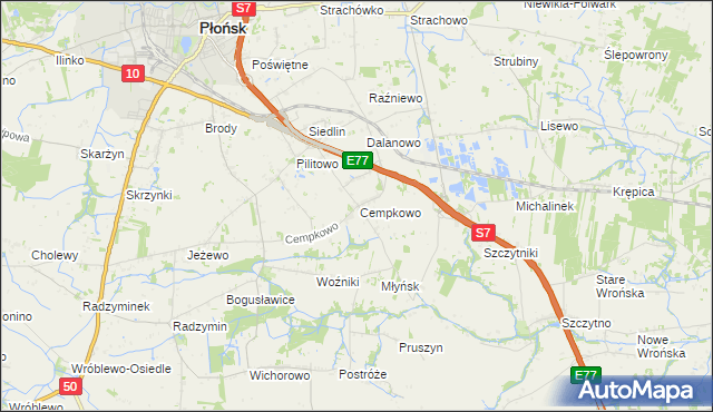 mapa Cempkowo, Cempkowo na mapie Targeo