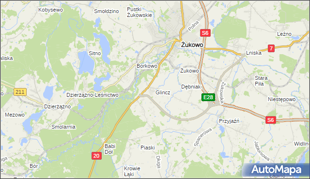 mapa Glincz, Glincz na mapie Targeo