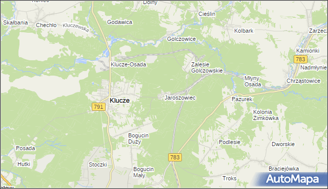 mapa Jaroszowiec, Jaroszowiec na mapie Targeo