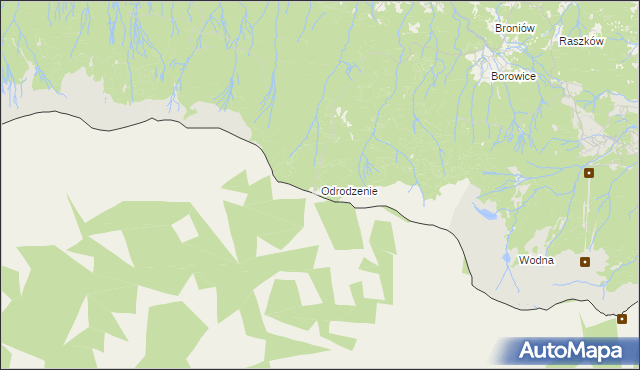 mapa Odrodzenie gmina Podgórzyn, Odrodzenie gmina Podgórzyn na mapie Targeo