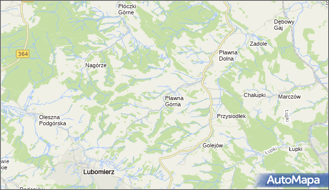 mapa Pławna Górna, Pławna Górna na mapie Targeo