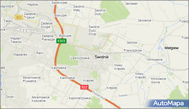 mapa Świdnika, Świdnik na mapie Targeo