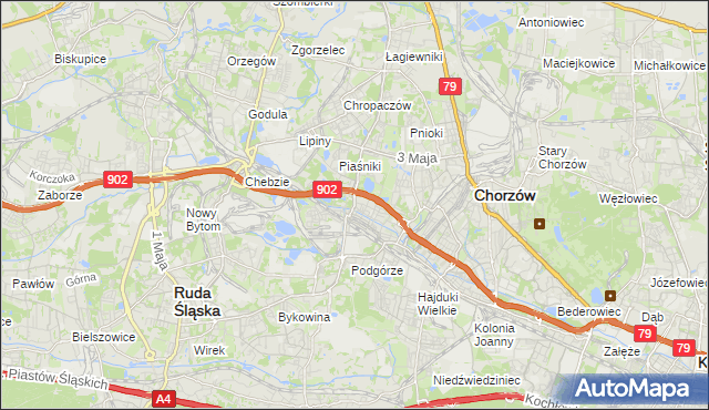 mapa Świętochłowice, Świętochłowice na mapie Targeo