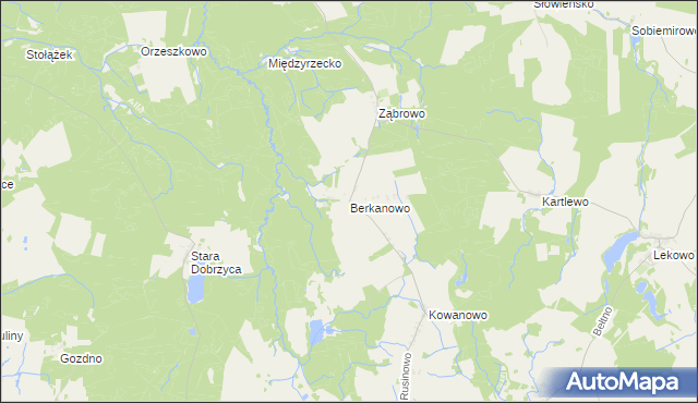 mapa Berkanowo, Berkanowo na mapie Targeo