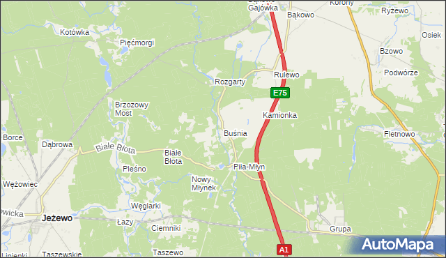 mapa Buśnia, Buśnia na mapie Targeo