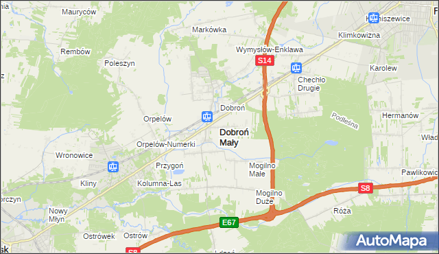 mapa Dobroń Mały, Dobroń Mały na mapie Targeo