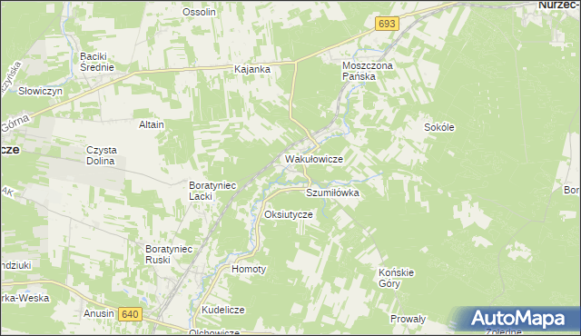 mapa Grabarka gmina Nurzec-Stacja, Grabarka gmina Nurzec-Stacja na mapie Targeo
