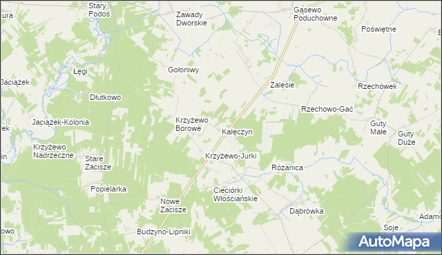 mapa Kałęczyn gmina Czerwonka, Kałęczyn gmina Czerwonka na mapie Targeo
