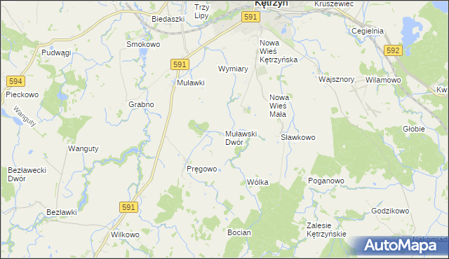 mapa Muławski Dwór, Muławski Dwór na mapie Targeo