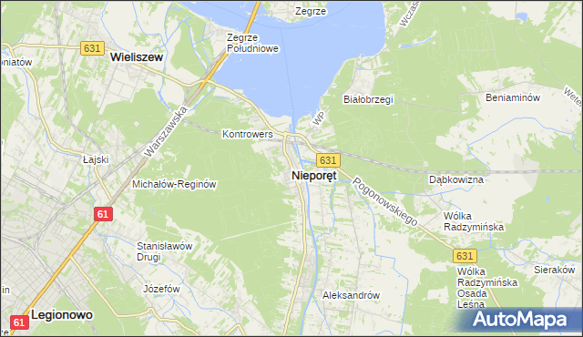 mapa Nieporęt, Nieporęt na mapie Targeo