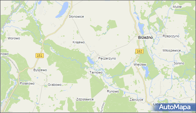 mapa Pęczerzyno, Pęczerzyno na mapie Targeo