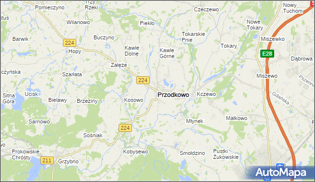 mapa Przodkowo, Przodkowo na mapie Targeo