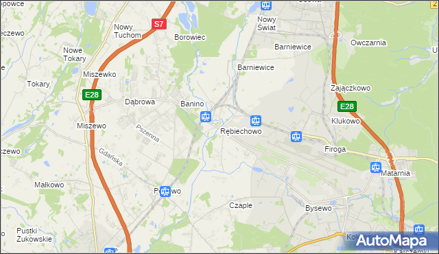 mapa Rębiechowo, Rębiechowo na mapie Targeo
